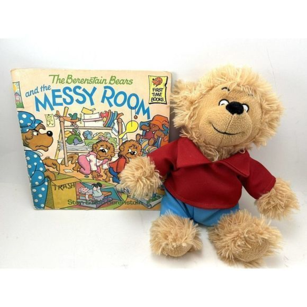 Berenstain‎ Bears Brother Bear 10" Plush and Book Messy Room Stuffed Animal Toy